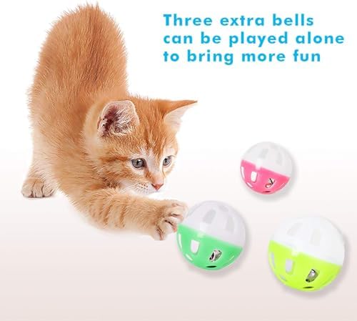 UPSKY Cat Toy Roller 3-Level Turntable Cat Toys with Six Colorful Balls | Puzzle Kitten Toys, Sturdy Structure, Detachable Design, Easy to Assemble, Anti-Slip, Reduces Boredom for Indoor Cats