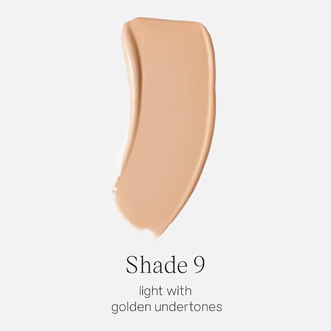 Saie Glowy Super Skin Tint Liquid Foundation - Weightless + Dewy Foundation with Lightweight Medium Coverage - Hydrating Face Makeup + Skin Care Serum Hybrid with Hyaluronic Acid - Shade 9 (1.01 oz)