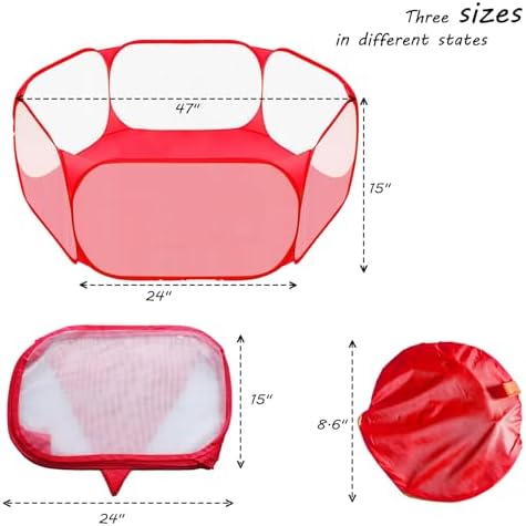 Small Animals Playpen, Portable Pop-up Open Interactive Pet Tent, Indoor Outdoor Fence for Rabbits, Guinea Pig, Hamster, Chinchillas, Kittens, Puppies