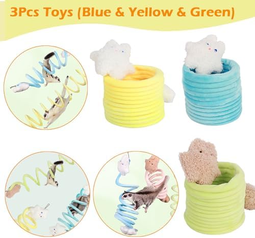 3Pcs Elastic Sugar Glider Climbing Rope Toys, Hanging Cage Accessory
