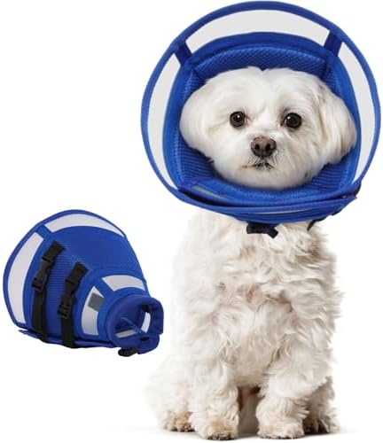 Soft Fold-Over Anti-Lick Dog Cone, Comfortable E-Collar for Small Dogs
