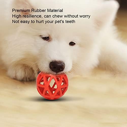 Dog Toy Ball - Hollow Dog Ball Bite Teeth Grinding Interactive Rubber Pet Chewing Ball Toy for Indoor Outdoor (Small)