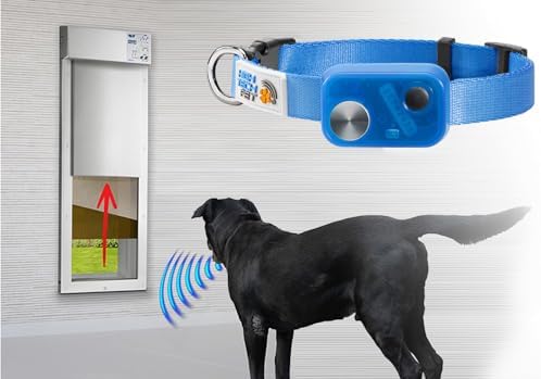 MS-5® Econ Series Automatic Pet Door Collar. Tested & Certified, Complies with Power Pet Door Performance Warranty - Value Priced Dependable Performance - Waterproof - Rugged - USA Support (Blue)