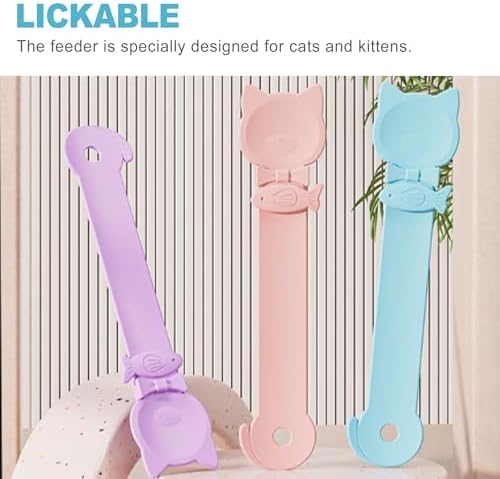 CoguZed 3 Pack Cat Treat Strip Feeder – Squeeze-Activated Multi-Function Tool for Churu, Wet Food & Lickable Treats Durable Plastic for Cats with Dental Issues