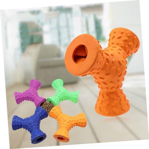 FRCOLOR 1pc Dog Chew Toy Durable Natural Rubber Food Dispensing Toy for Interactive Chewing and Tooth Cleaning Random Color for Pet Play and Teething