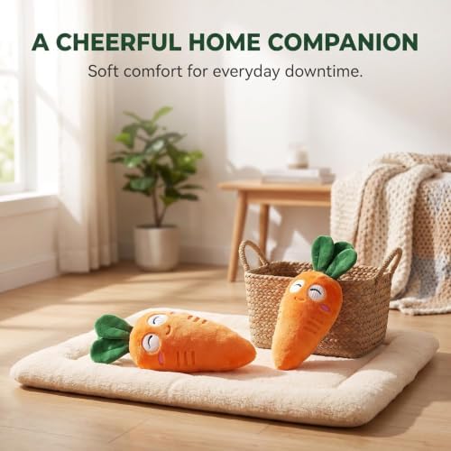 3 Pcs Orange Soft Puppy Pet Supplies Cute Carrot Plush Chew Squeaker Sound Squeaky Toys for Dog Cat Birthday Xmas Gifts