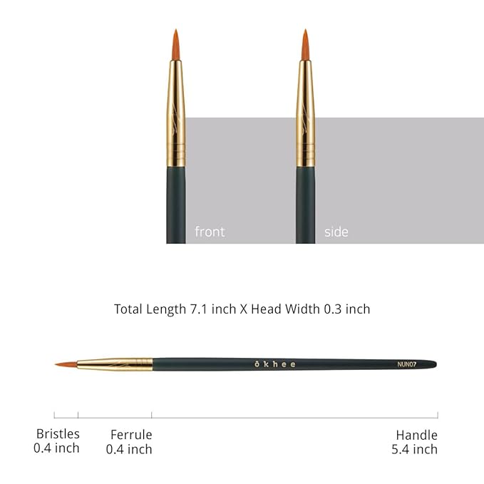SOO ADOR okhee Eyeliner Brush NUN07 – Professional Korean Eye Makeup Brush, Precision Liner Brush for Gel & Liquid Eyeliner, Sharp Definition and Controlled Line Work