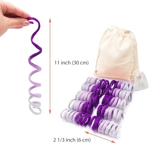 Glaciart One Felt Mini Spring Cat Toy – 10 Pcs Soft Fuzzy Enrichment 100% Natural Wool - Interactive Stretchable Play Cat Toy Set - Safe for Pets, Non-AZO Colored Dyes - 11” Long