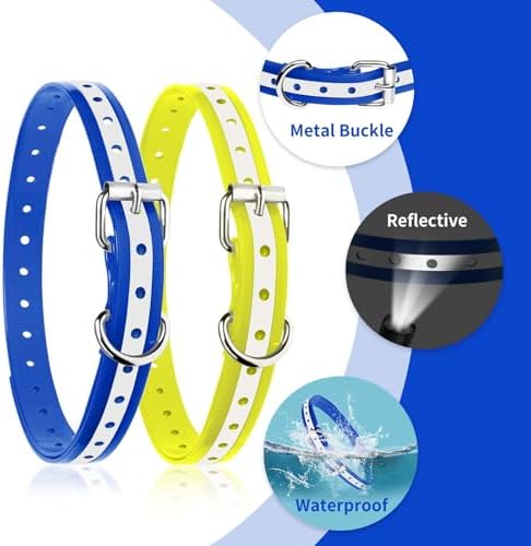 Shock Collar Replacement Strap for Most of Training Collar, 3/4 Inch Dog Collar Replacement for Wireless Fence and Bark, Adjustable Waterproof TPU Collar Strap - 2 Pack