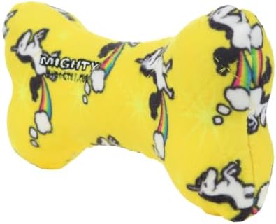 MIGHTY Tuffy 2 Pack Bone Dog Toy: Ultra Durable Plush Toy with Multiple Layers & Reinforced Seams, Washable and Floats, Vinyl Bone & Fleece