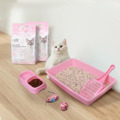 PAWISE Tofu Cat Litter 2 Pack and PAWISE Small Cat Litter Box