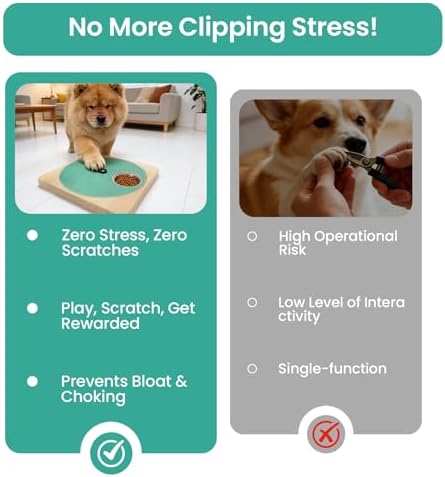 Dog Nail Scratch Board with Treat Box, 3-in-1 Wooden Dog Scratch Board for Nails, Adjustable Interactive Dog Nail File Toy for Stress-Free Grooming, Slow Feeder Puzzle Toy for Dogs
