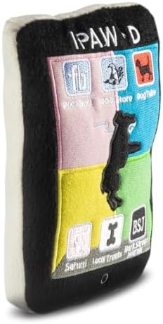 Dog Diggin Designs iPaw’d Plush Dog Toy | Luxury-Inspired Parody Smartphone Dog Toy with Squeaker, Soft Plush Novelty Dog Toy – Modern Fashion Accessories