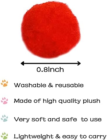 PET SHOW 20Pcs 1.5"/3.8cm Cat Toy Balls Bulk Soft Kitten Pompon Toys Indoor Cats Interactive Playing Quiet Ball Cats Favorite Toy Assorted 10 Colors