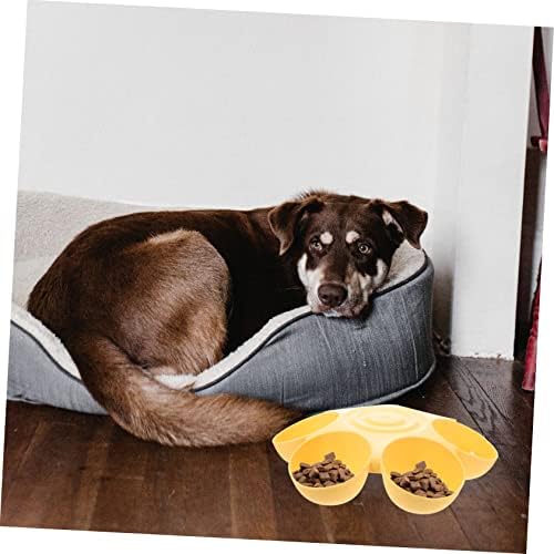 Multiple Cat Feeder Pet Feeding Bowl 14.17In Durable Plastic Dog Treats Dispenser for Indoor Use Easy Wash Smooth Surface