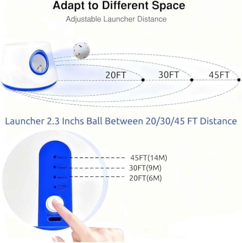 Automatic Dog Ball Launcher, with 6 2.3" ETPU Balls, for Small/Medium Dogs