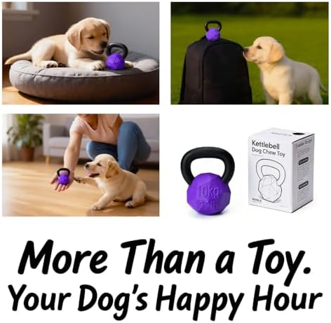 MECOOL Indestructible Dog Toy for Aggressive Chewers - Heavy Duty Chew Ring with Durable Nylon and Treat Dispenser Rubber Base, Interactive Food Puzzle Dog Chew Toy,Medium Purple for Puppy
