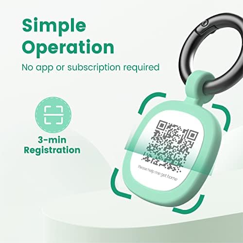 Pawaii Dog ID Tag, Silent Silicone QR Code Tag, Scan Alerts, No App, 1 Pack
