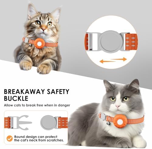 Cat Tracker, MINI GPS Tracker for Cats, Compatible with Apple Find My App(Only iOS), No Monthly Fee, Real-Time Tracking, Smart Alerts, Up to 1-Year Battery