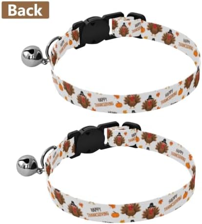 Cartoon Turkeys Kitten Collar 2 Pack Pet Collars for Cats Adjustable Length 10.6" to 17.1"