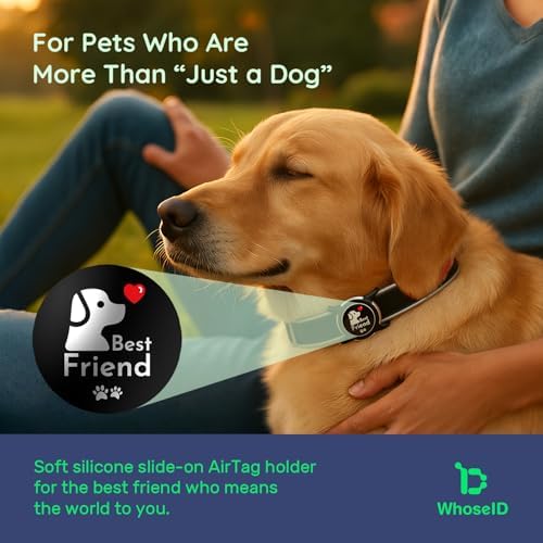 Waterproof AirTag Holder for Dog Collar, Soft Slide-On Dog AirTag Holder | Full-Body Protection, No-Dangle Fit, Ultra-Durable, Lightweight, Tool-Free Installation, Fits Dog & Cat Collars