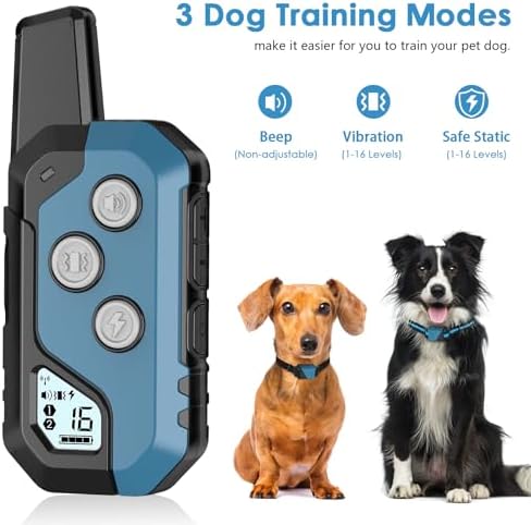 PIOUNS Shock Collar for 2 Dogs, Dog Training Collar with Remote