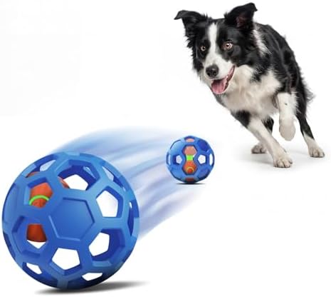 Unique Interactive Dog Toy with Ball-in-Ball Design, 4X Durable Rubber Outer Shell & Inner Smart Automatic Bouncing Ball to Keep Them Busy, Fetch & Puzzle Toys for Medium, Large High Energy Dogs