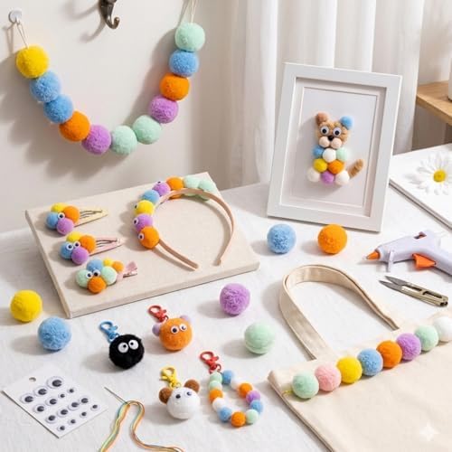 Wivico 12Pcs Cats Toy Balls 1.18inch Colorful Pom Pom Balls Soft Interactive Kitten Ball Exercise Toys Fuzzy Kitten Interactive Playing Quiet Toy for Pet