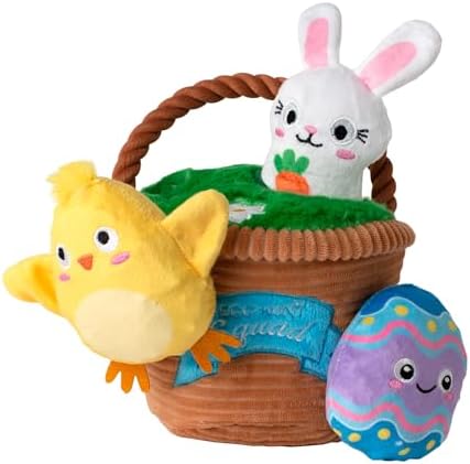 Fringe Studio Plush Dog Toy, Hide & Seek Burrow 4 Pieces Set, Egg Hunt Squad, Petshop Collection (289253)