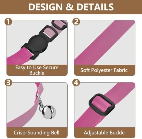 Gradient Pink Blue Kitten Collar 2 Pack Dog Collars for Small Dogs Adjustable Length 10.6" to 17.1"