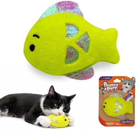 Catnip & Silvervine Plush Cat Toy for Kittens - Fish