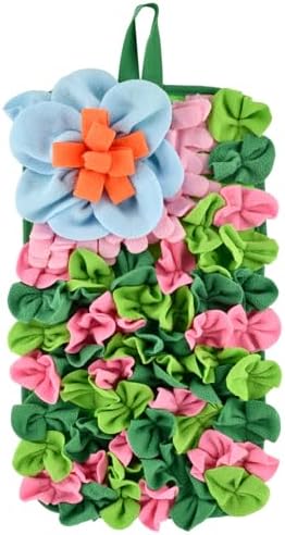 Rabbit Foraging Mat, 18"x10" Snuffle Feeding Mat for Rabbits Guinea Pigs Chinchillas, Pet Feed Game Slow Eat for Small Animals Interactive Puzzle Feed Mat, Washable,Fun Design