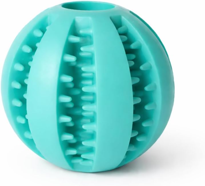 Dog Treat Ball for Small Dogs – Interactive Chew Toy, Teeth Cleaning & Mental Stimulation, Durable Rubber Treat Dispensing Toy