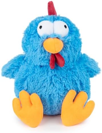 Best Pet Supplies Squeaky Plush Dog Toy - Mrs. Cluck, Blue | Soft Plush, Squeaks & Crinkles, Perfect for Moderate Chewers, Toss & Fetch Play, Stress & Anxiety Reliever, Ideal Gift Toy