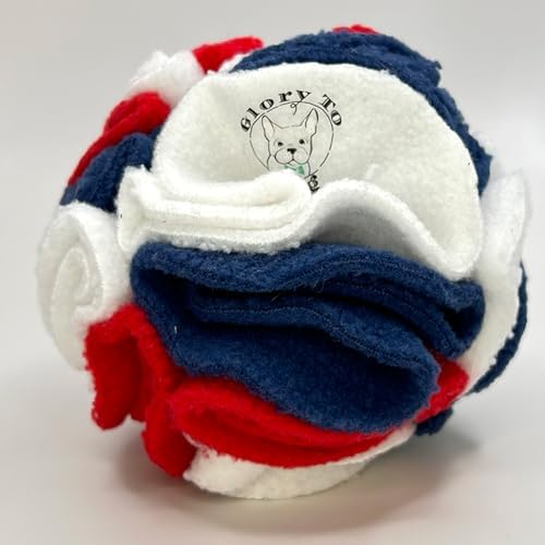 Glory To Dog Puppy/Small Breed Snuffle Ball Toy Celebration Red White Blue