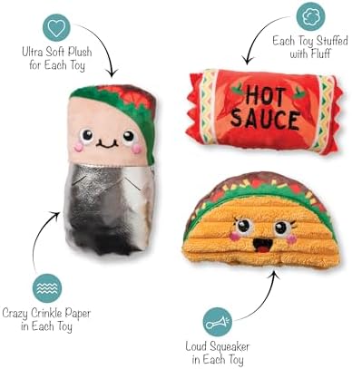 Fringe Studio I GOT The HOTS for You, Small Plush Dog Toy 3PCS Set, PetShop Collection (662107)