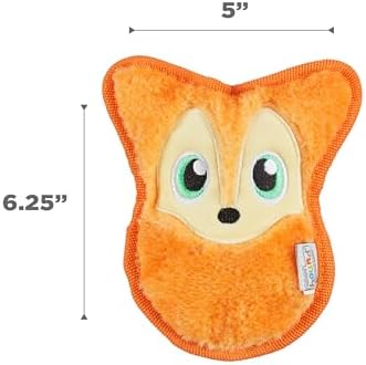 Outward Hound Durablez Minis Tough Chew Plush Squeaky Dog Toy, Fox, 6.3"