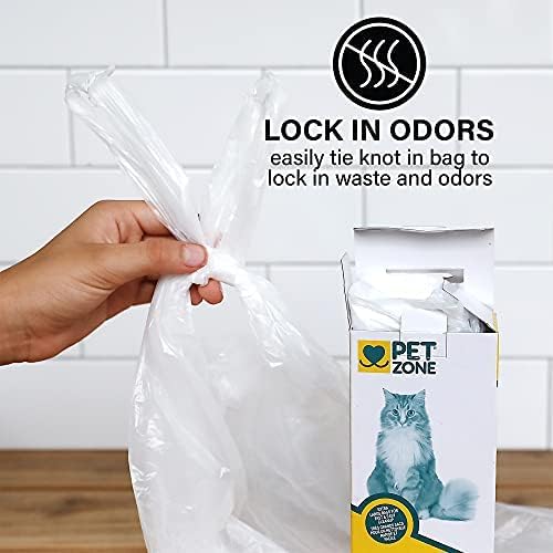 Pet Zone Universal No-Touch Cat Litter & Waste Bags, 12 Pack, Easy Cleanup | Hygienic disposal without direct contact, fits most boxes and pans, mess free daily routine, simple tie, lift and toss design