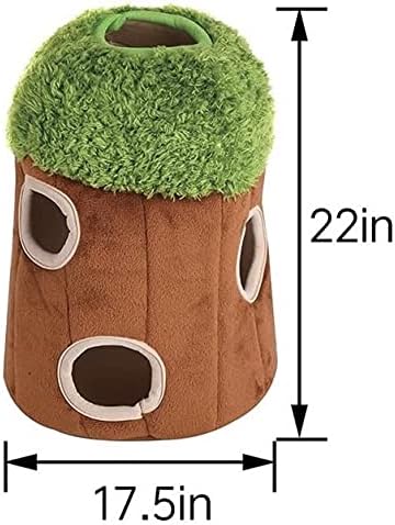 Glow Pups Hide and Seek Dog Toy, Sloth Dog Toy, Plush Squeaky Burrow Tree for Dogs, Interactive Puzzle for Mental Stimulation, Woodland Style, Medium Size, Set of 4
