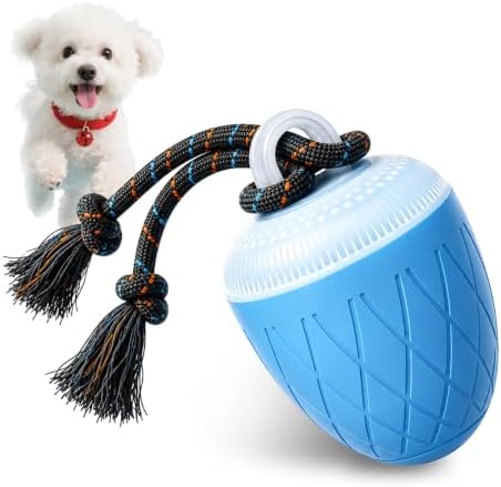 Smart Interactive Dog Toy Ball, Dog Enrichment Toys, Dog Barking Ball, E-TPU Material, Electric Automatic Moving and Rolling Dog Toy with Rope for Small, Medium, Large Dogs Boredom