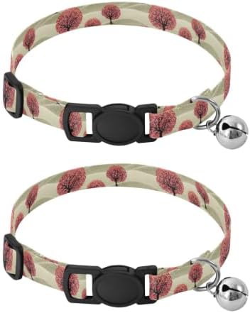 Trees Leaf Easy to Wear Puppy Collar 2 Pack Soft Polyester Pet Collar