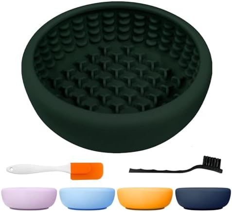 Dog Slow Feeder Licking Bowl,Anxiety Relief Treat Dispenser, Non-Slip Anti-chocking Pet Dish, Interactive Puzzle Toy for Small Medium Breed,Freezable BPA Free Silicone Dishwasher Safe