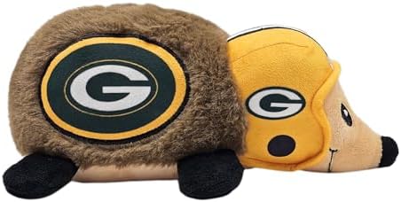 NFL Green Bay Packers Plush Hedgehog Toy for Dogs & Cats, Cool Soft Pet Toy for Fun and Interactive Play, Dog Chew Toy with Squeaker, Licensed Hot Pet Toy