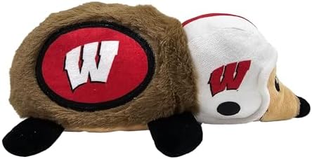 NCAA Wisconsin Badgers Plush Hedgehog Toy for Dogs & Cats, Cool Soft Pet Toy for Fun and Interactive Play, Dog Chew Toy with Squeaker, Licensed Hot Pet Toy