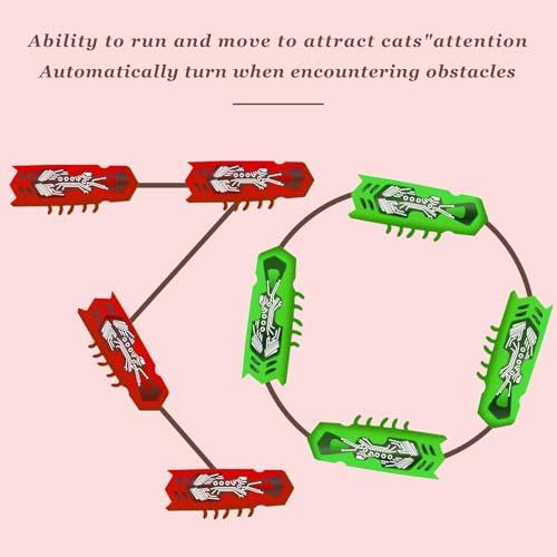 Cat Bug Toy, Cat Toys for Indoor Cats, Moving Electric Interactive Cat Toy to Kill Time and Keep Fit Automatic Cat Toy for Swatting Biting Hunting Kitten Toys, 2pcs
