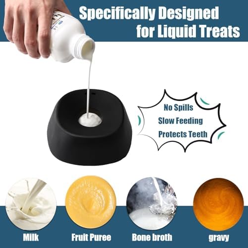 Slow Feeder Dog Lick Bowl with Rolling Ball, Dog Enrichment Toy