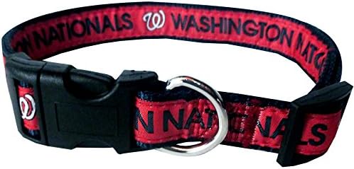 MLB Washington Nationals Licensed PET COLLAR- Heavy-Duty, Strong, and Durable Dog Collar. Available in 29 Baseball Teams and 4 Sizes