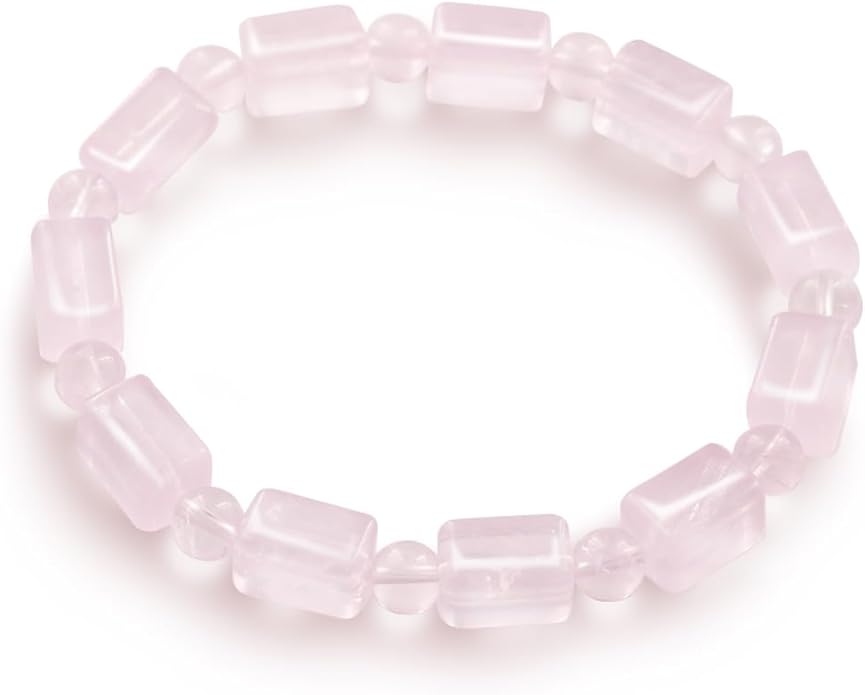 8mm Natural Gemstone Beaded Bracelet for Women, Dainty Round Crystal Stretch Bracelets, Spiritual Healing & Calming Stone Jewelry Gift