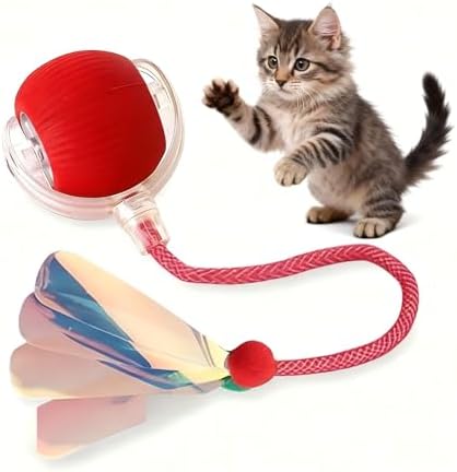 JBD Automatic Cat Toy Ball for Indoor Cats, Interactive Self Moving Electronic Cat Toys, USB Rechargeable, Silent Auto Rolling Kitten Toy for Boredom Relief & Exercise