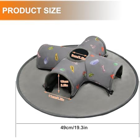 Small Pet Tunnel Bed with Top Peek Hole, 4-Way Hideout with Removable Washable Mat, Interactive Play Toy for Guinea Pig, Hamster, Rabbit, Chinchilla, Kitten